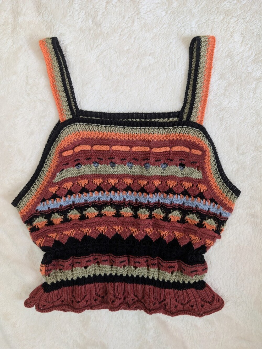 3/$30 Cider Striped Knit Cropped Top